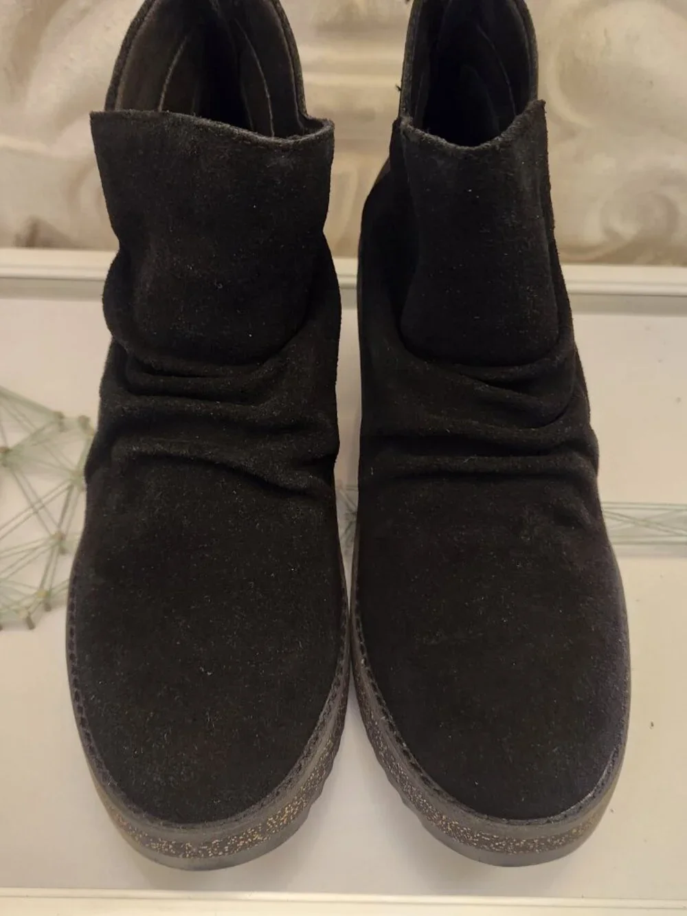 Aetrex Suede Leather Wedge Ankle Boots. NIB. Size EU 36/US 6-6.5